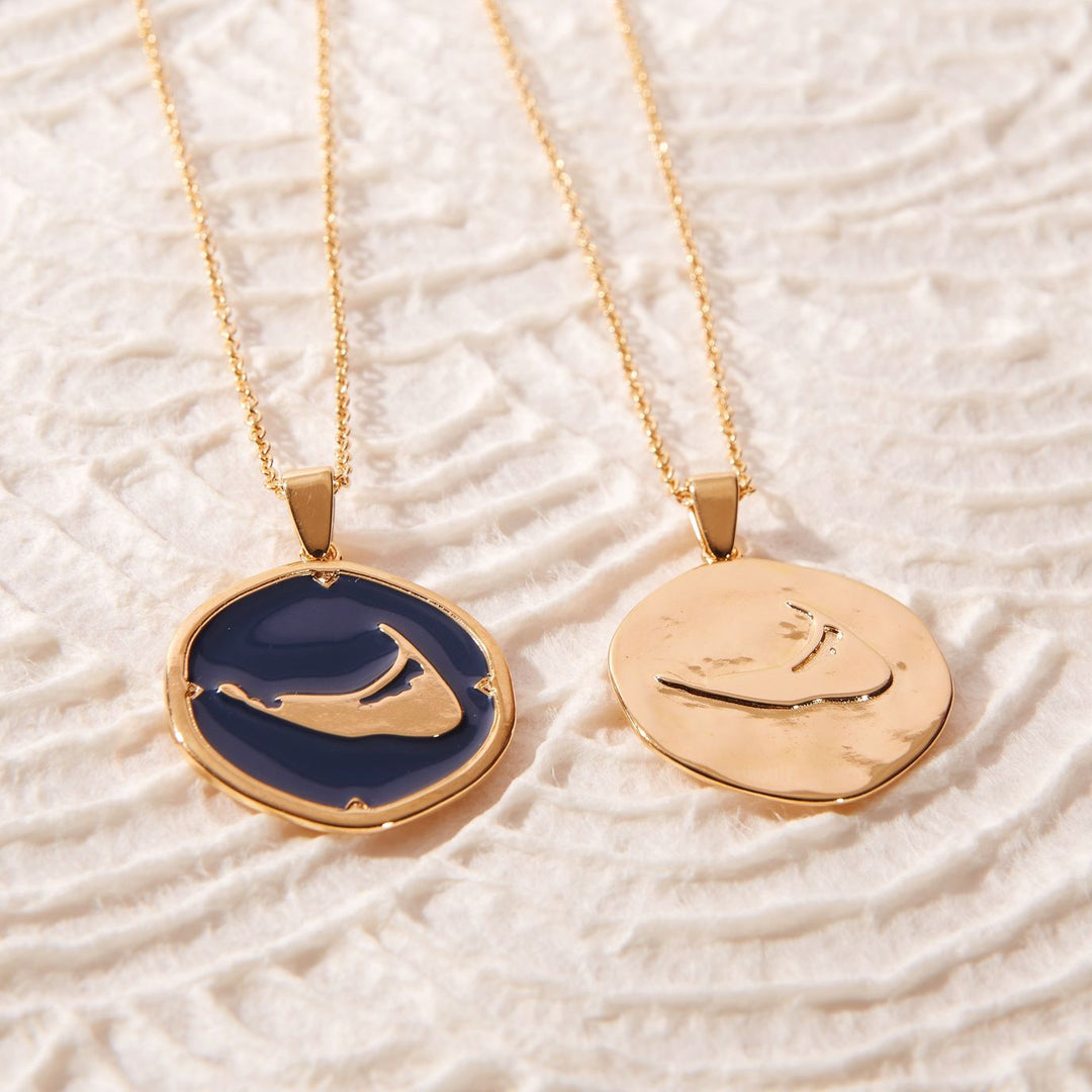 Nantucket Great Point and Nobadeer Enamel Pendants