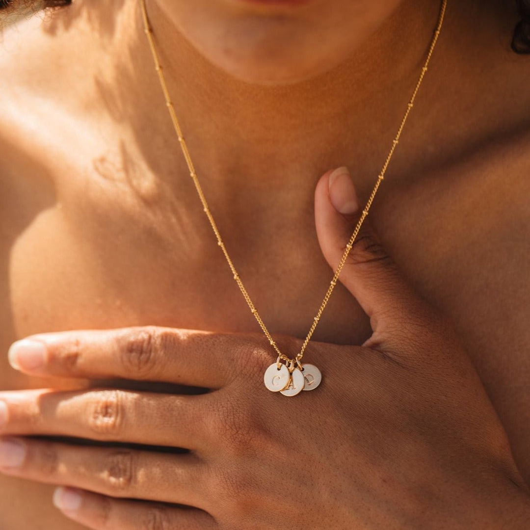 Women's Custom Three Initial Gold Necklace