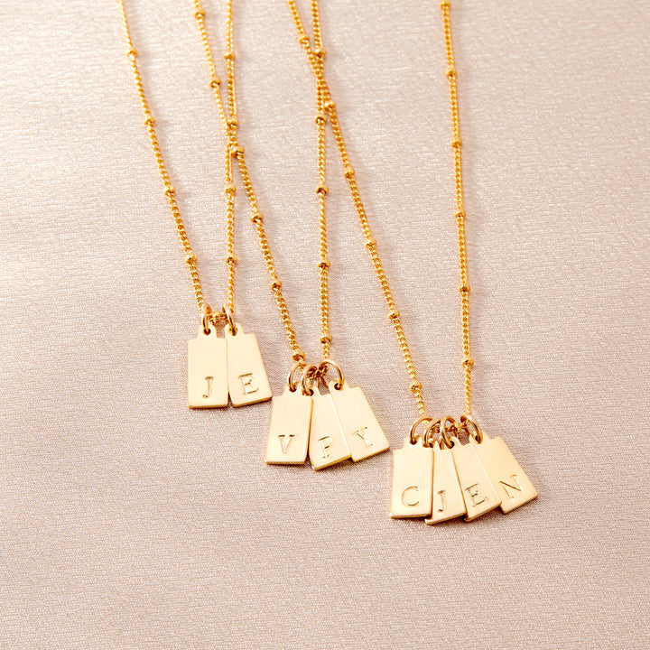 Madeline Initial Rectangle Pendant