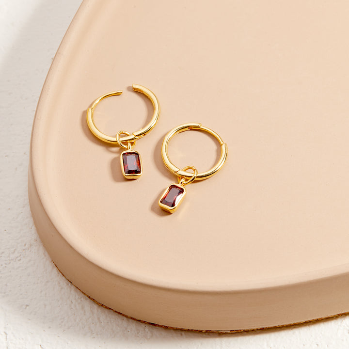 Mackenzie Birthstone Hoops