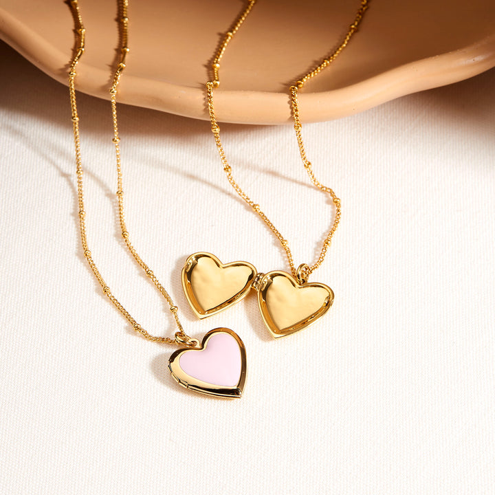 Isla Heart Enamel Locket