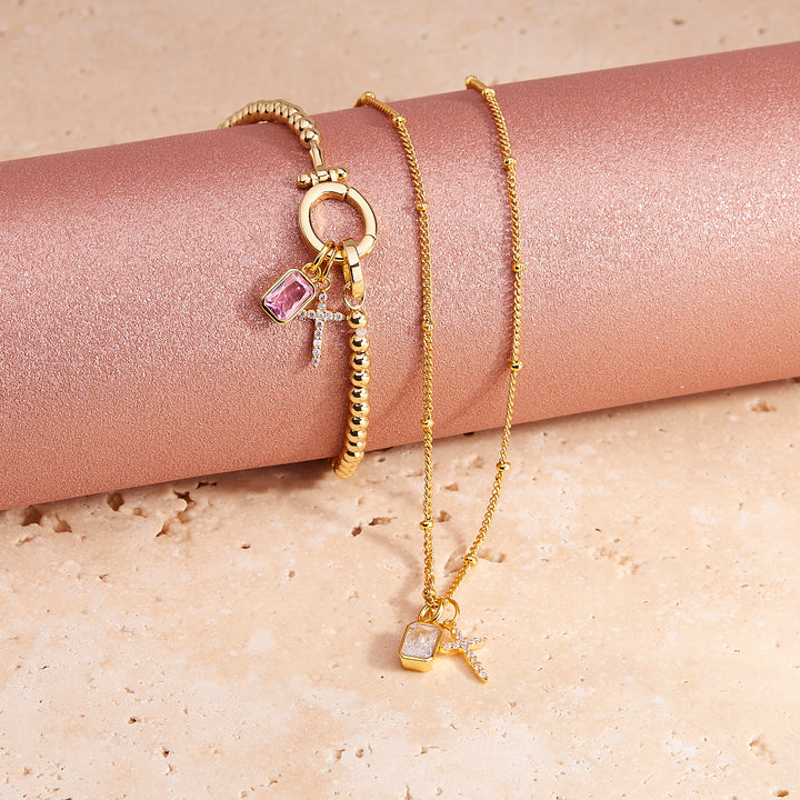 Josephine Cross Birthstone Necklace