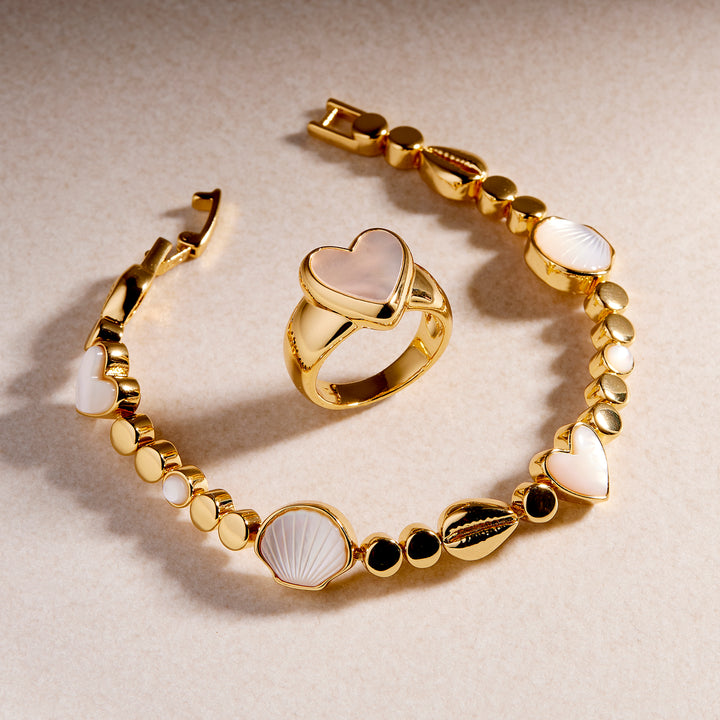 June Pearl Heart Bracelet
