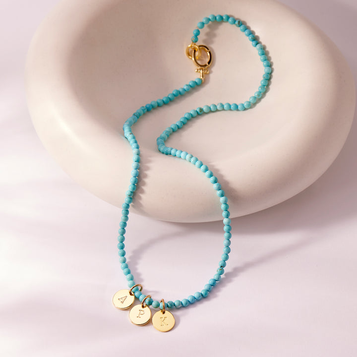 Madeline Turquoise Initial Necklace