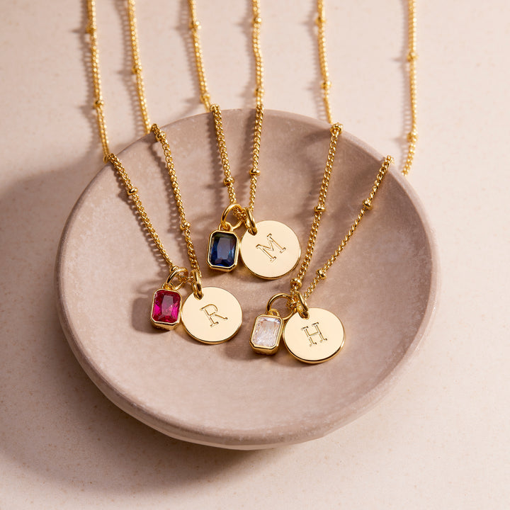 Mackenzie Birthstone Initial Pendant