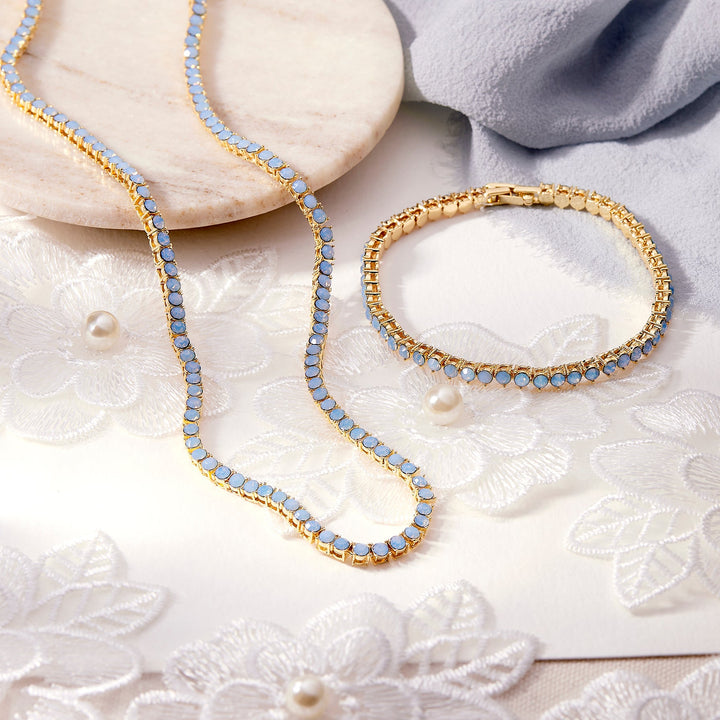 Isabella Opal Blue Tennis Necklace