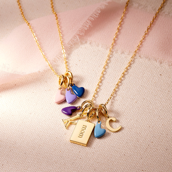 Build Your Own Mini Enamel Heart Charm Necklace