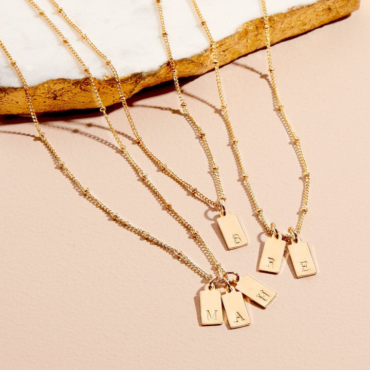 Madeline Initial Rectangle Pendant