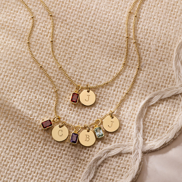 Mackenzie Birthstone Initial Pendant
