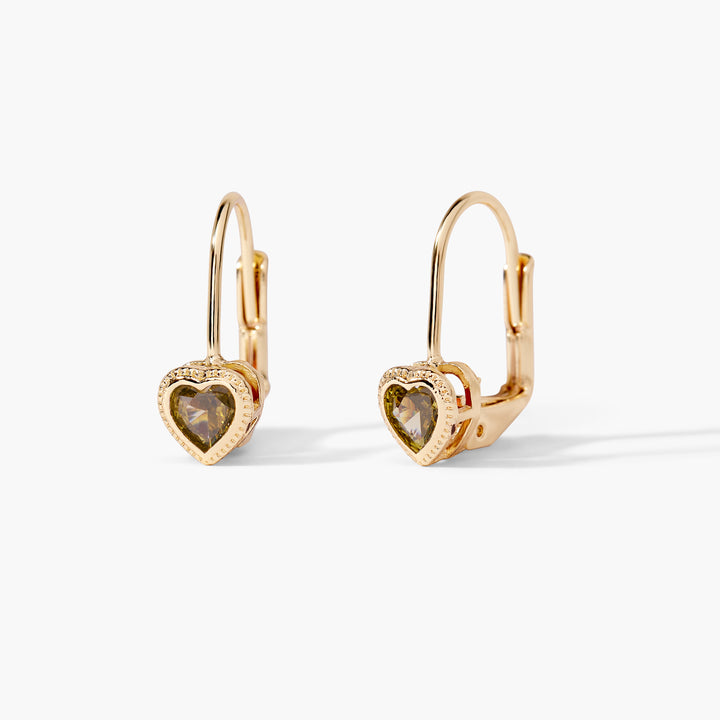 Lia Heart Birthstone Earrings