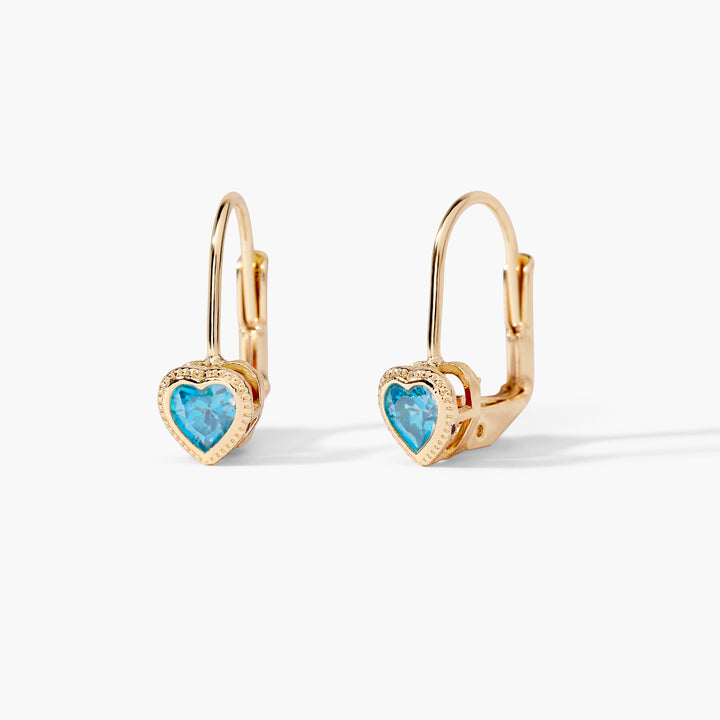 Lia Heart Birthstone Earrings