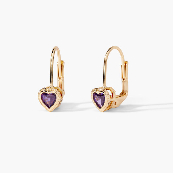 Lia Heart Birthstone Earrings