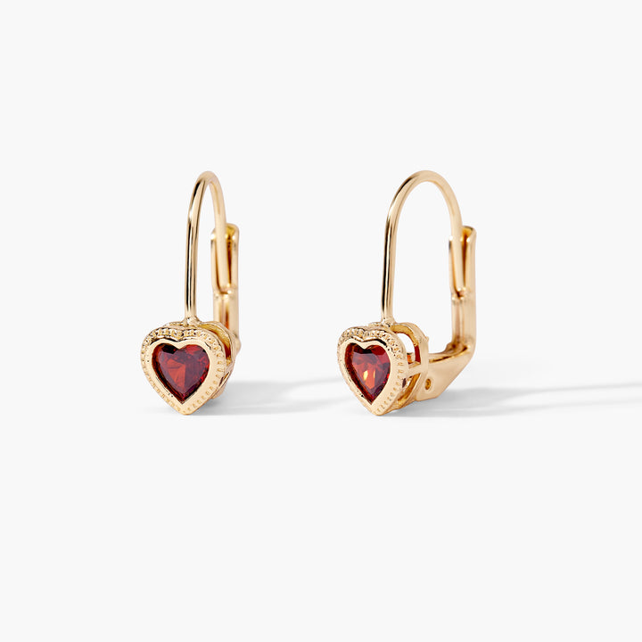 Lia Heart Birthstone Earrings
