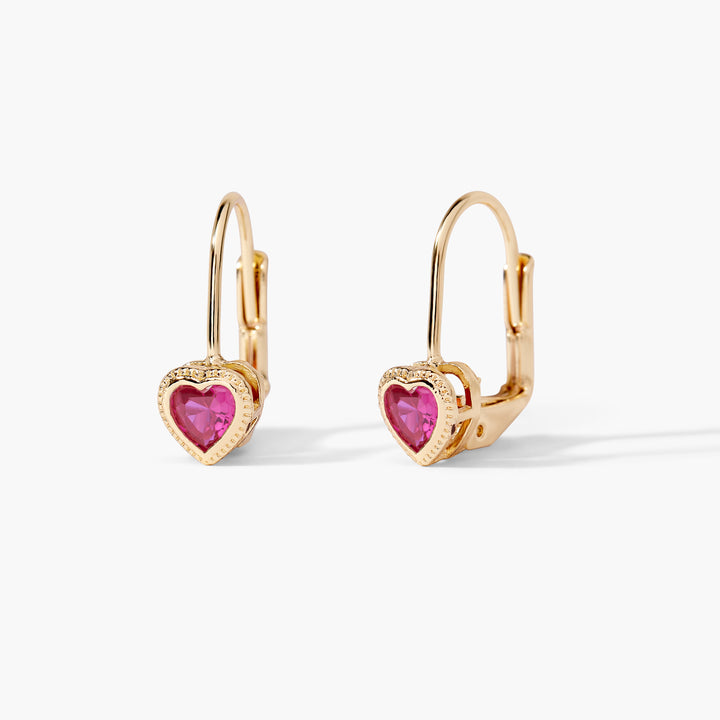 Lia Heart Birthstone Earrings