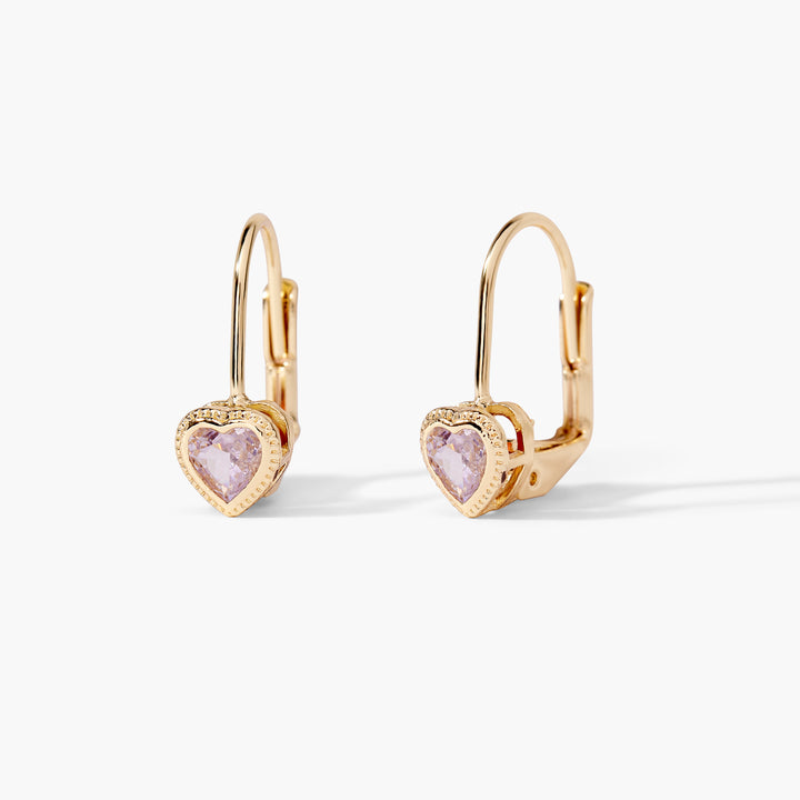 Lia Heart Birthstone Earrings