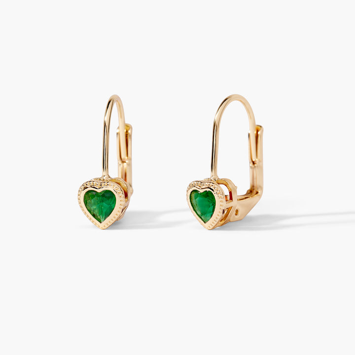 Lia Heart Birthstone Earrings