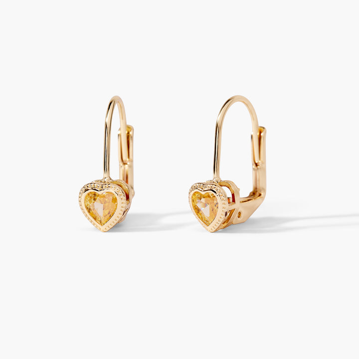 Lia Heart Birthstone Earrings