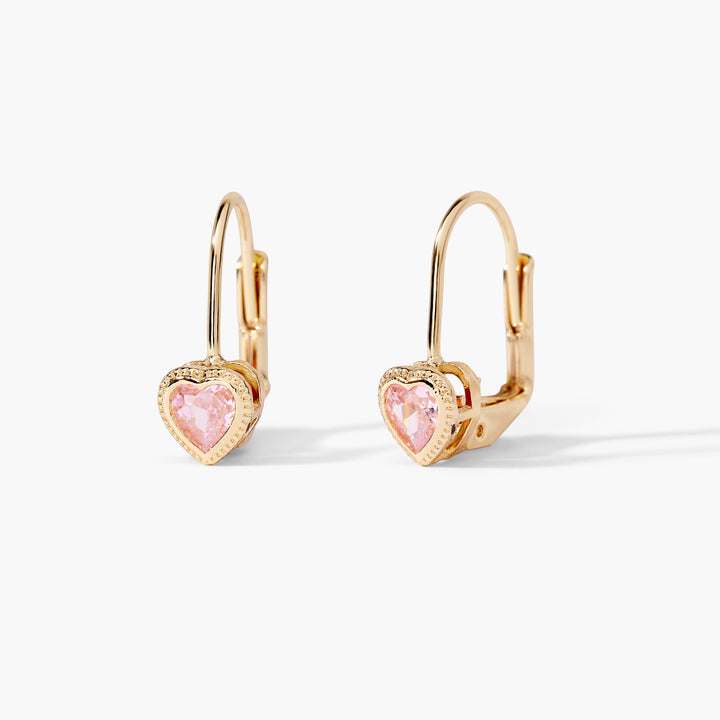 Lia Heart Birthstone Earrings