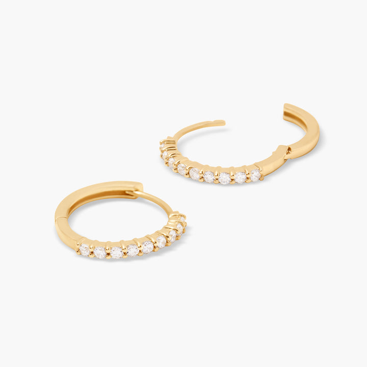 Seline 14K Gold Diamond Huggies