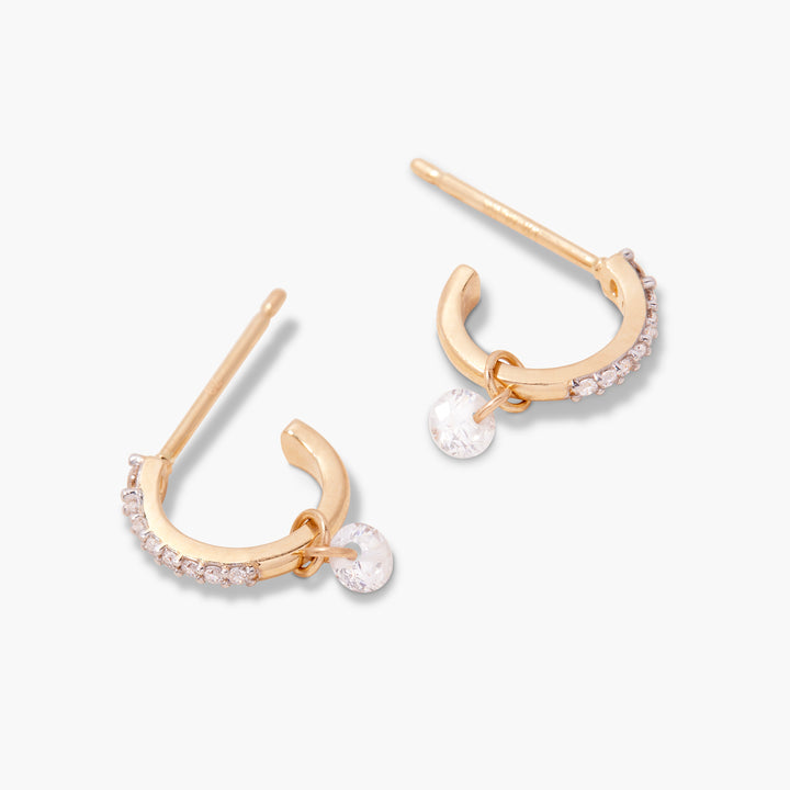 Halle 14K Gold Diamond Hoops