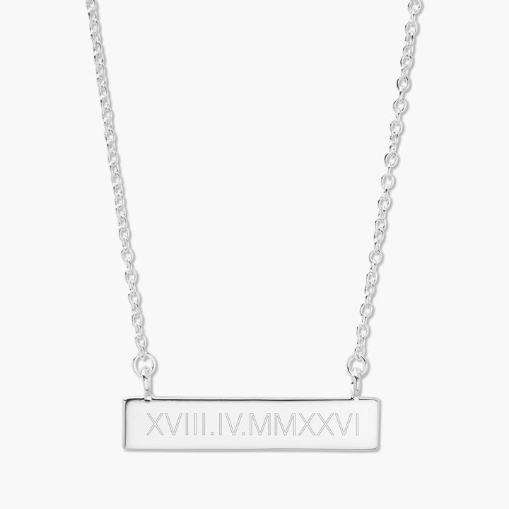 Roman Numeral Bar Necklace
