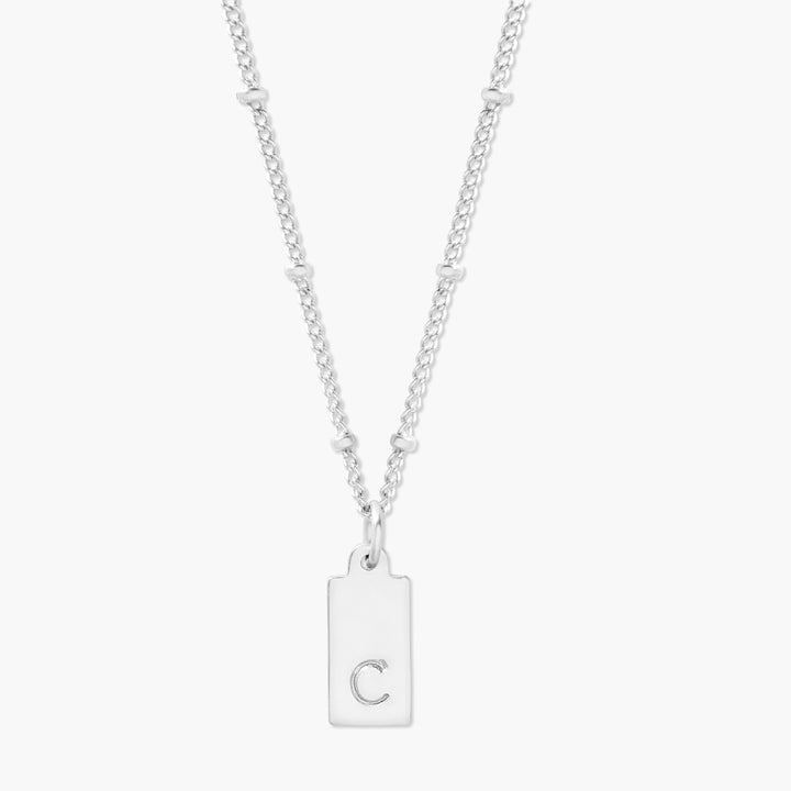 Madeline Initial Rectangle Pendant