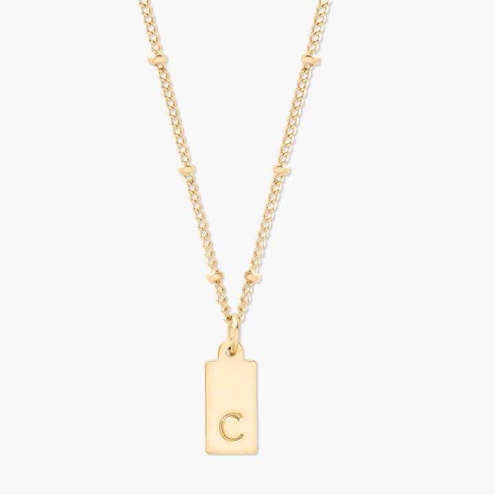 Madeline Initial Rectangle Pendant