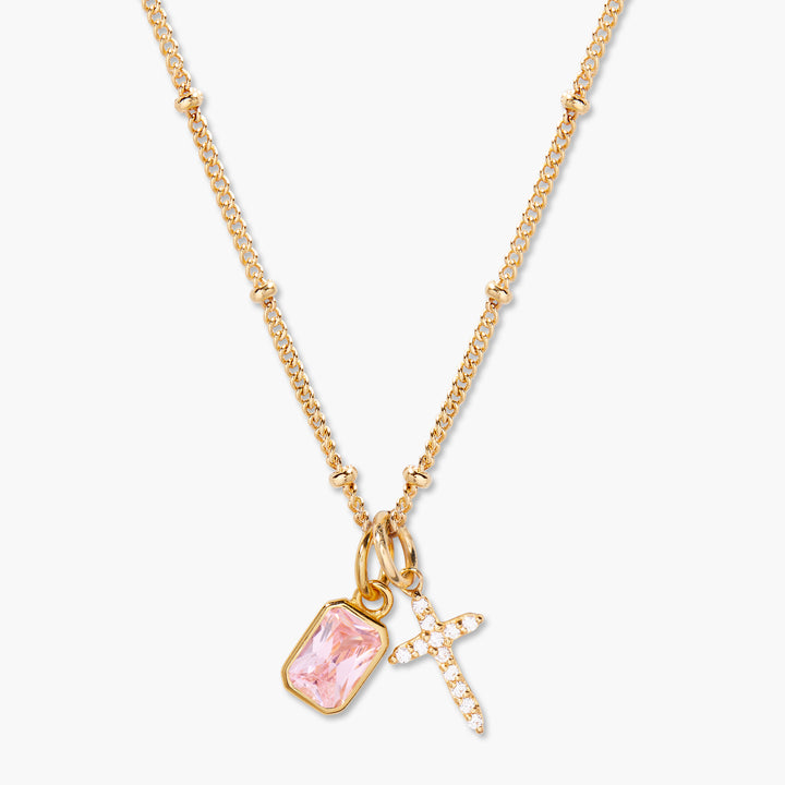 Josephine Cross Birthstone Necklace