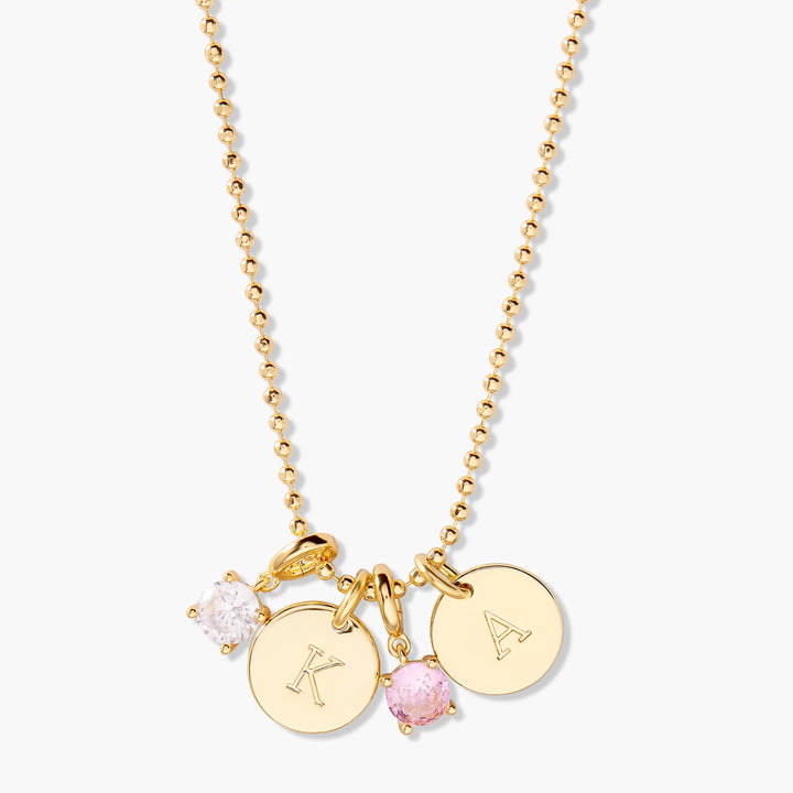 Melrose Mini Initial Birthstone Necklace