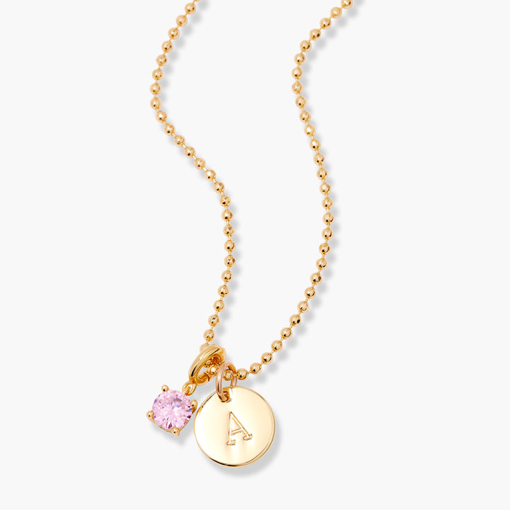 Melrose Mini Initial Birthstone Necklace
