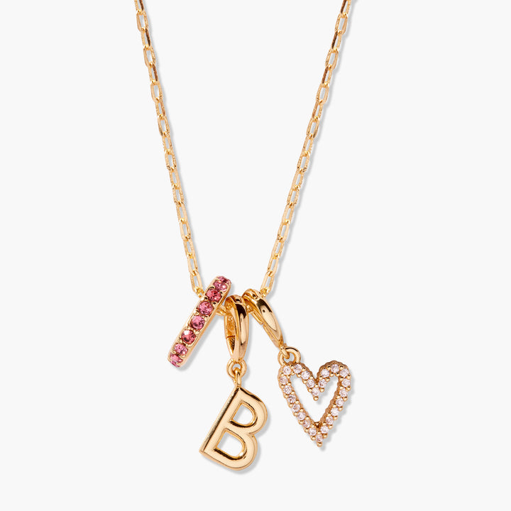 Kate Birthstone Initial Mini Heart Necklace