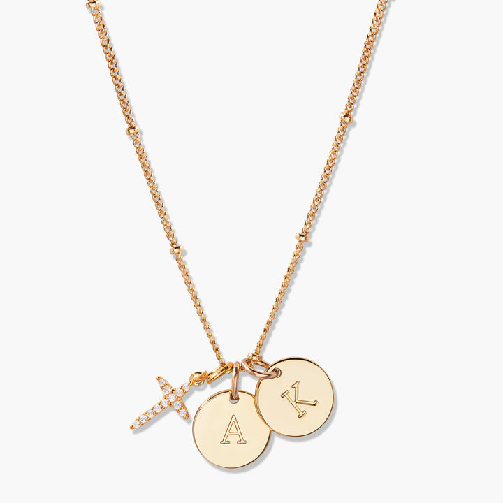 Josephine Initial Cross Pendant