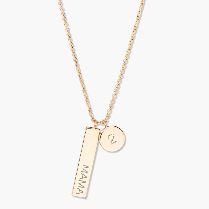 Mama and Baby Bar Necklace