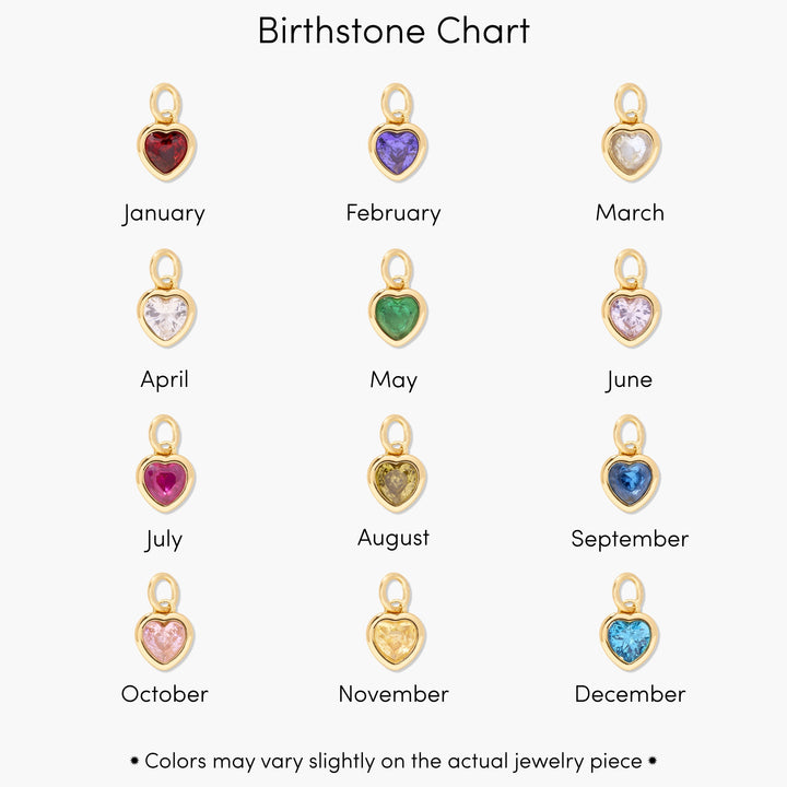 Mackenzie Heart Birthstone Initial Necklace