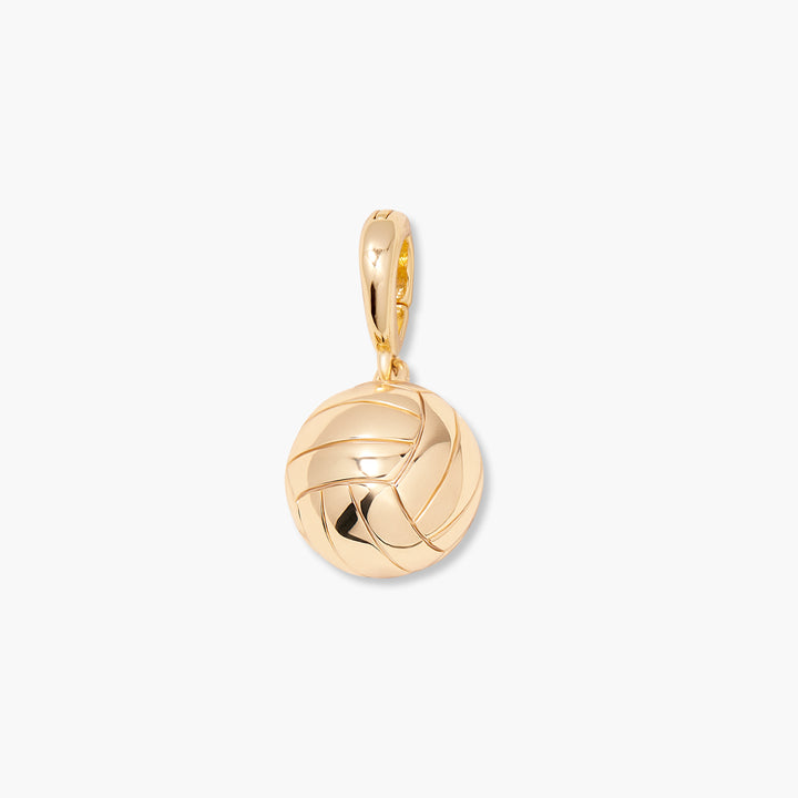 Gold volleyball pendant on a white background
