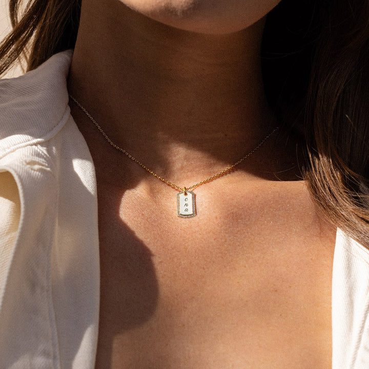 Lola Crystal Tag Pendant