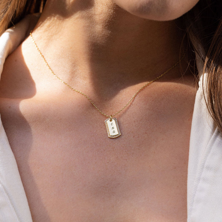 Lola Crystal Tag Pendant