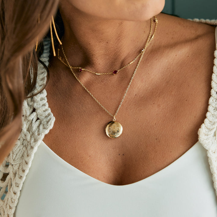Isla Locket Birthstone Layering Set
