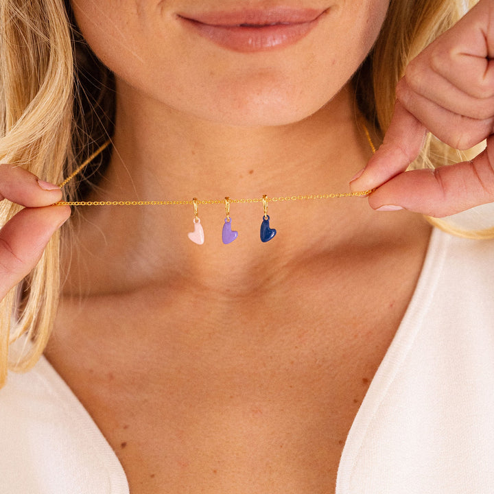 Build Your Own Mini Enamel Heart Charm Necklace