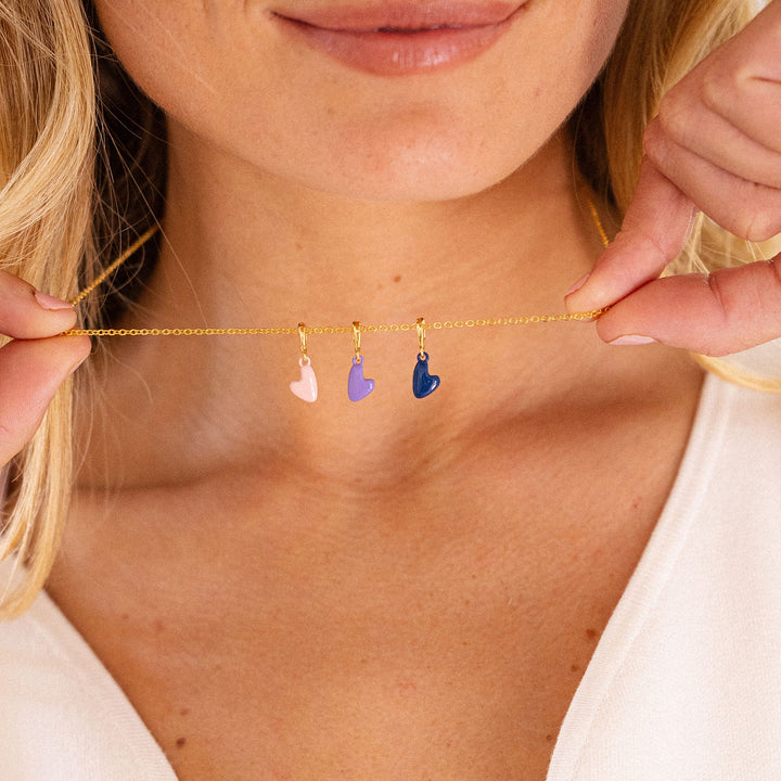 Effie Mini Enamel Heart Birthstone Charm