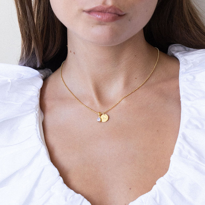 Melrose Mini Initial Birthstone Necklace