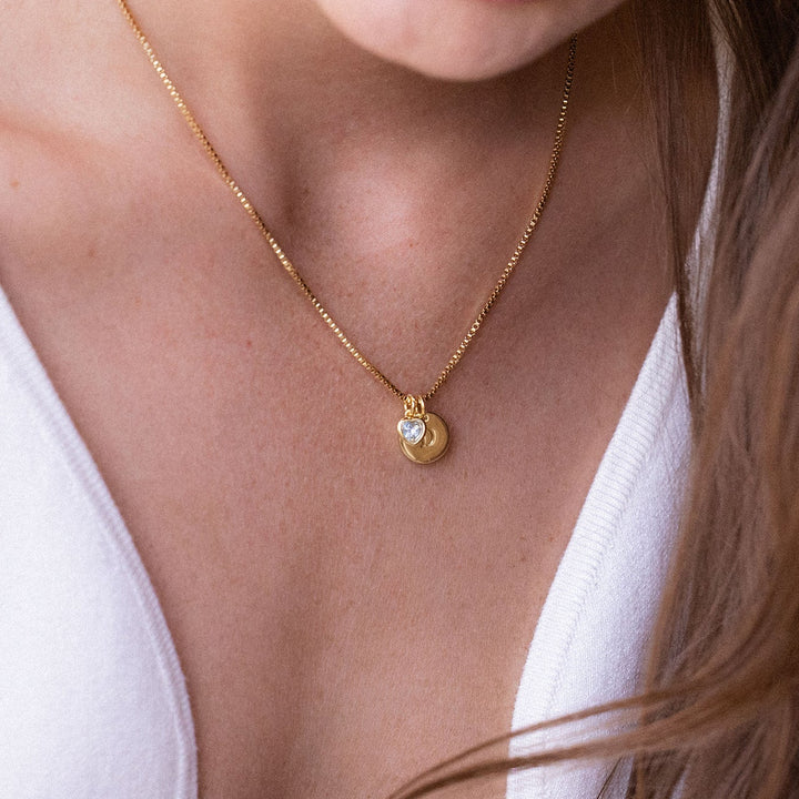 Mackenzie Heart Birthstone Initial Necklace