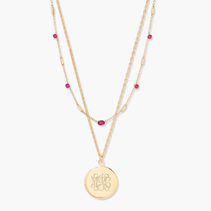 Isla Locket Birthstone Layering Set