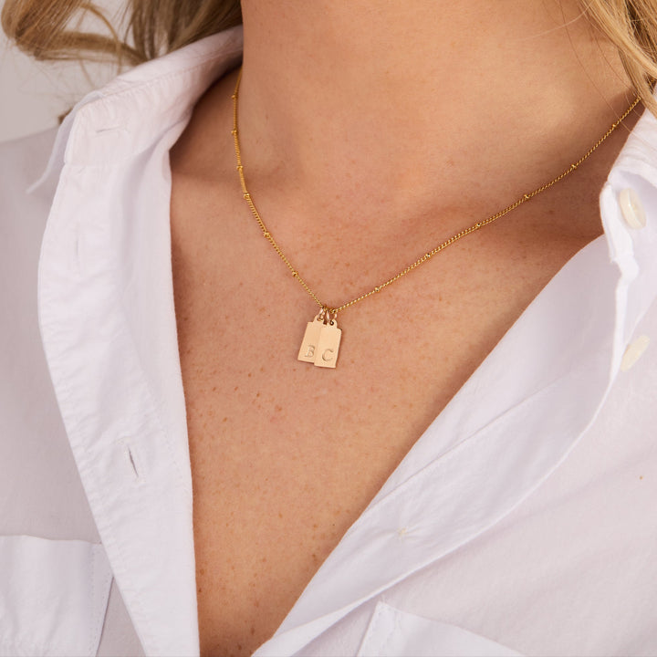Madeline Initial Rectangle Pendant