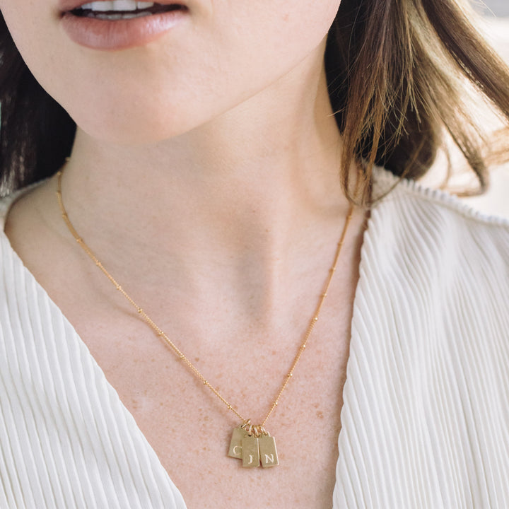 Madeline Initial Rectangle Pendant