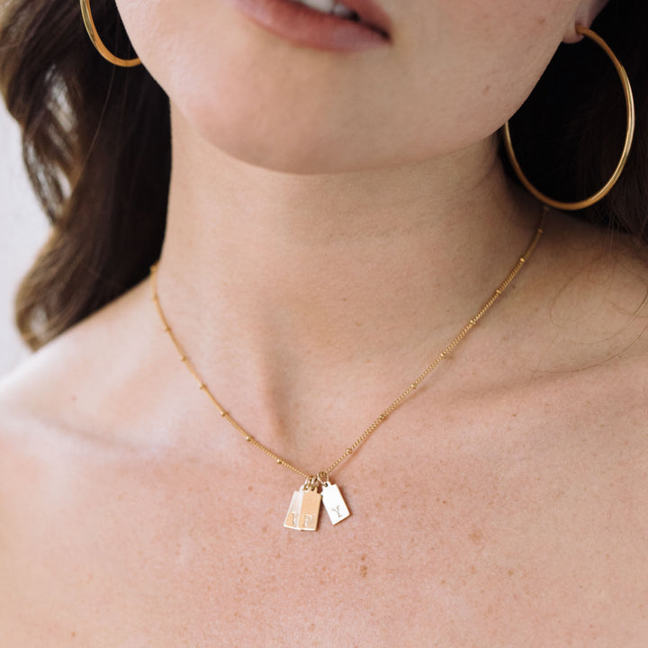 Madeline Initial Rectangle Pendant
