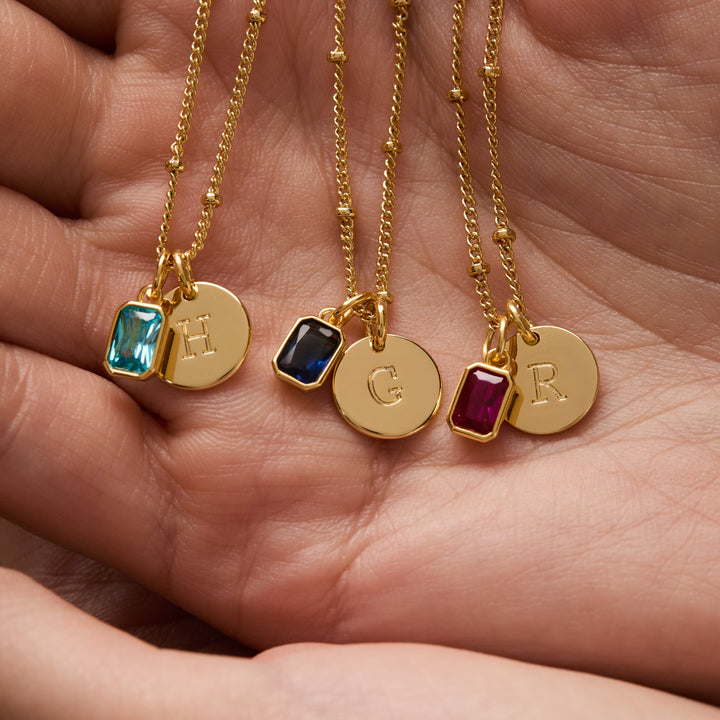 Mackenzie Birthstone Initial Pendant