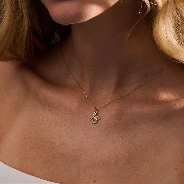 Elliot Number Charm Necklace
