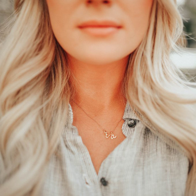  @happilyeverallen in Nella Mini Two Initial Pendant by @brookandyork