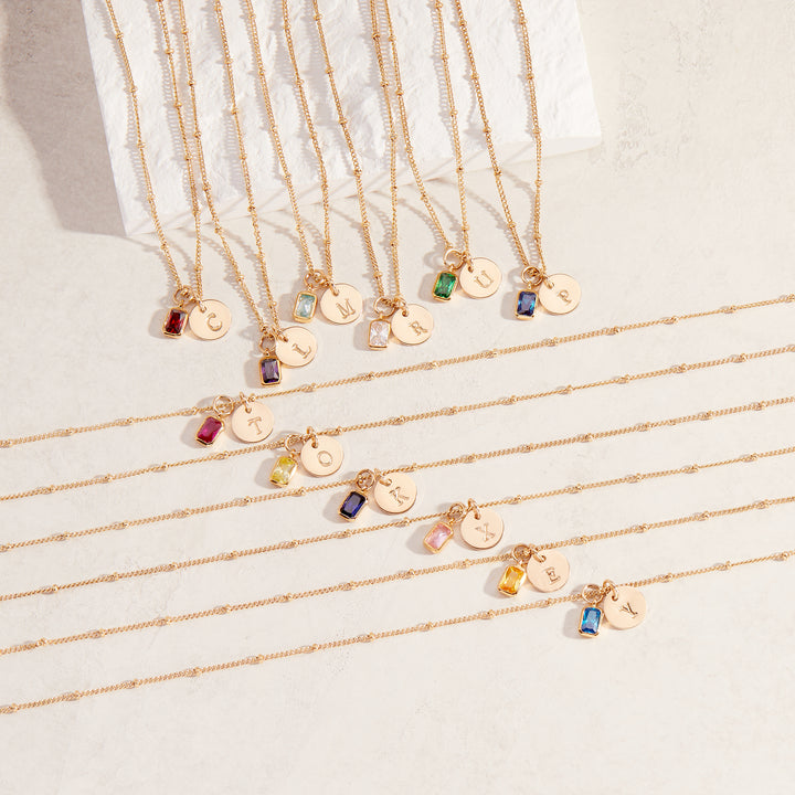 Mackenzie Birthstone Initial Pendant